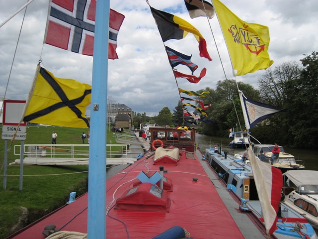 Flags aflying